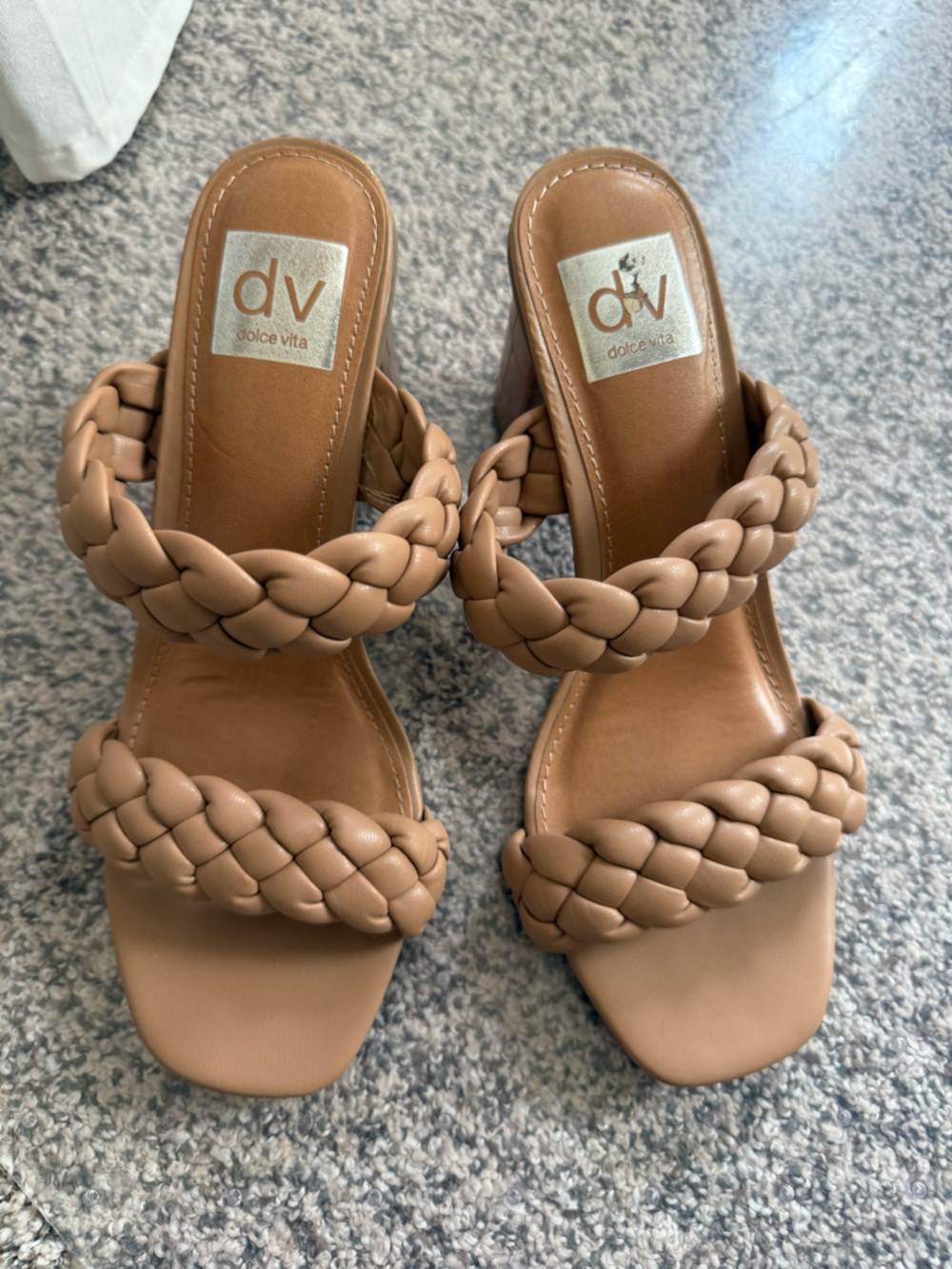DV by Dolce Vita Braided Double-Strap Mules in Tan